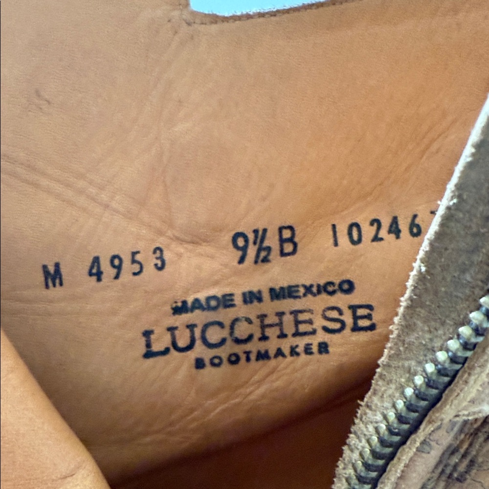Lucchese Catalina Brown Floral Ankle Boots - Picture 9 of 9